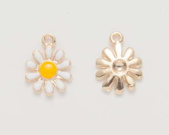 Goldie Charm Bar - Enamel Summer Daisy Charm
