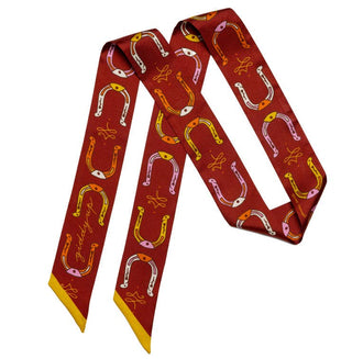 Jenni Earle - Silk Twilly Scarf - “Giddy Up”- Neck & Hair Scarf