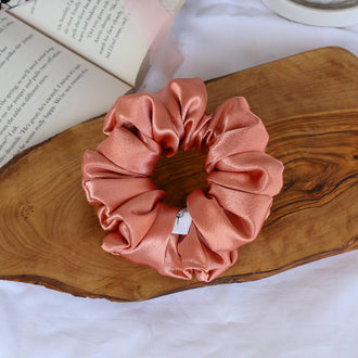Wild Rose Accessories - Peach Satin Scrunchie