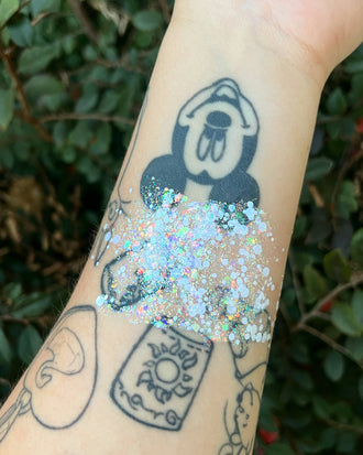 Nola Glitter Goddess - Bridal Bride Wedding White Iridescent Face and Body Glitter