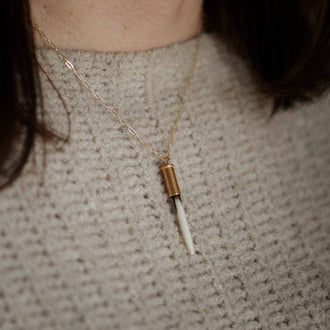 Quill Necklace // 18" // Demi-Fine Gold: Predominantly White