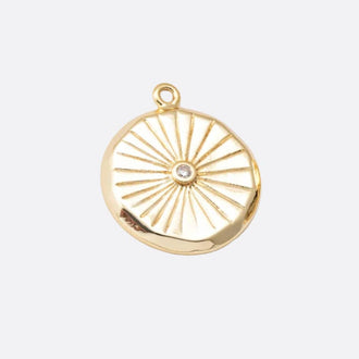 Goldie Charm Bar - Gold Sunburst Medallion Charm