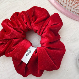 Wild Rose Accessories - Red Sparkle Velvet Scrunchie