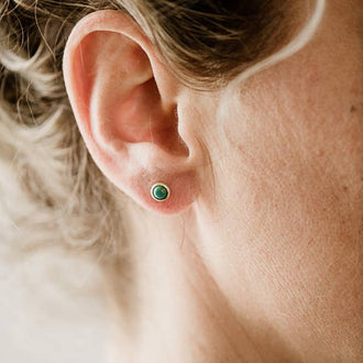 Hyalite Studs // Turquoise: 24K Gold Plate / 4mm