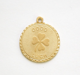 Goldie Charm Bar - Gold Good Luck Coin Charm