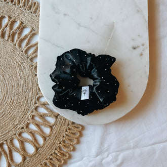 Wild Rose Accessories - Black Velvet Sparkle Scrunchie