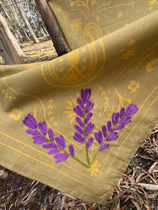 Wild as Heck - The Lavender Bandana ( wild rag, embroidered bandana western