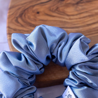 Wild Rose Accessories - Blue Berry Satin Scrunchie