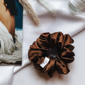 Wild Rose Accessories - Cocoa Satin Scrunchie