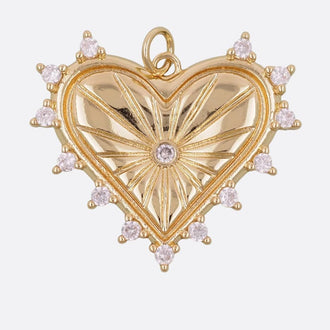 Goldie Charm Bar - Gold Heart Burst Charm