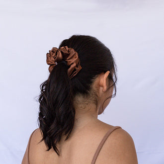 Wild Rose Accessories - Cocoa Satin Scrunchie