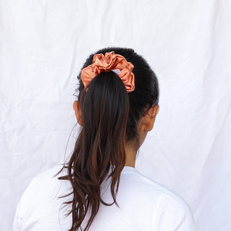 Wild Rose Accessories - Peach Satin Scrunchie