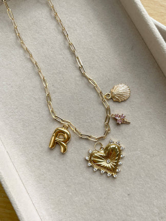 Goldie Charm Bar - Gold Heart Burst Charm