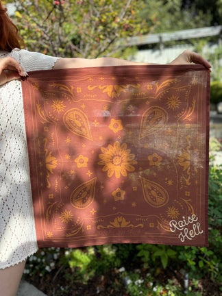 Wild as Heck - Raise Hell Bandana (organic cotton, wild rag, western style)