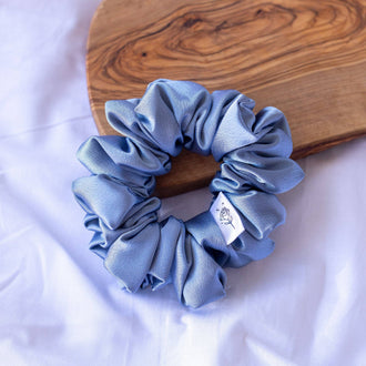 Wild Rose Accessories - Blue Berry Satin Scrunchie