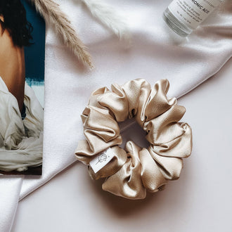 Wild Rose Accessories - Nude Satin Scrunchie