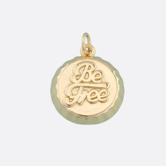 Goldie Charm Bar - Gold Soda Cap 'Be Free' Charm