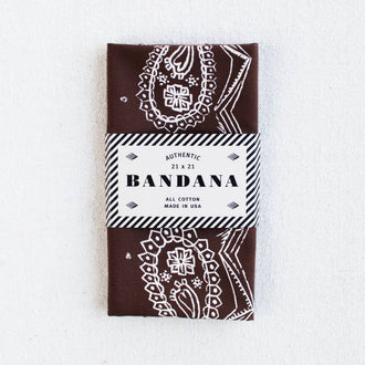 Abracadana - Brown Sketched Paisley Bandana
